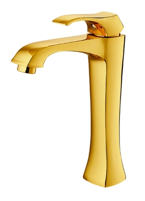 Rubinetti per lavabo in oro chiaro a cartuccia da 35 mm Rubinetto per lavabo a collo lungo