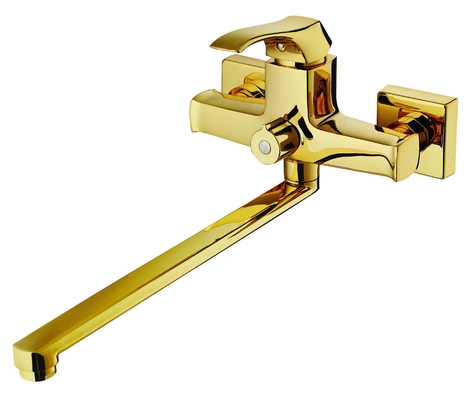 Rubinetto per vasca da bagno extra lungo con montaggio a parete in oro chiaro antiruggine