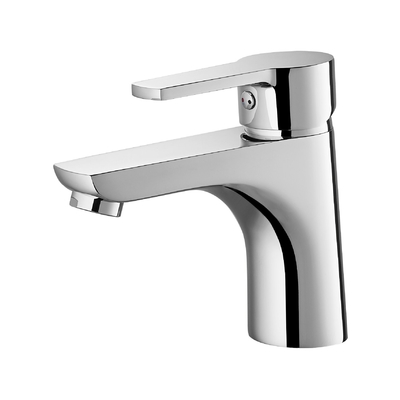 Rubinetto per lavabo con maniglia in zinco con finitura cromata Rubinetto per acqua contemporaneo 137 mm di altezza