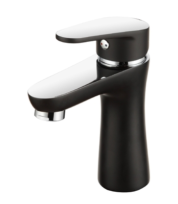 Rubinetto per lavabo da bagno moderno Ottone mezzo cromato mezzo nero