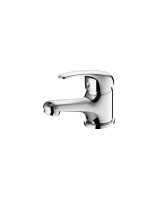 Rubinetto moderno in ottone per acqua calda e fredda per bagno monocomando cromato