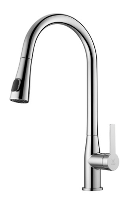 Miscelatore monocomando per lavello da cucina con doppio getto estraibile