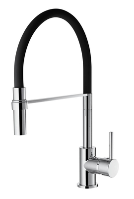 Rubinetto miscelatore da cucina a cartuccia da 35 mm Beccuccio in silicone a 360 gradi cromato