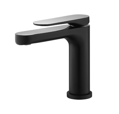 Rubinetto lavabo nero opaco e cromato Rubinetto a cartuccia in ceramica da 25 mm
