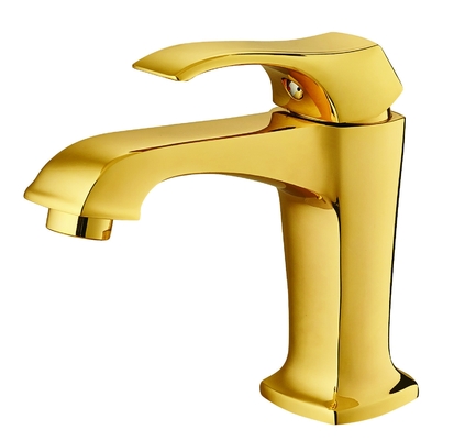 Perdita leggera del rubinetto di lavabo della maniglia del rubinetto di lavabo dell'oro uno resistente