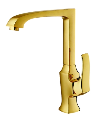 Rubinetto di miscelatore montato piattaforma del lavandino della maniglia del rubinetto 1 del miscelatore della cucina dell'oro della luce di SABS