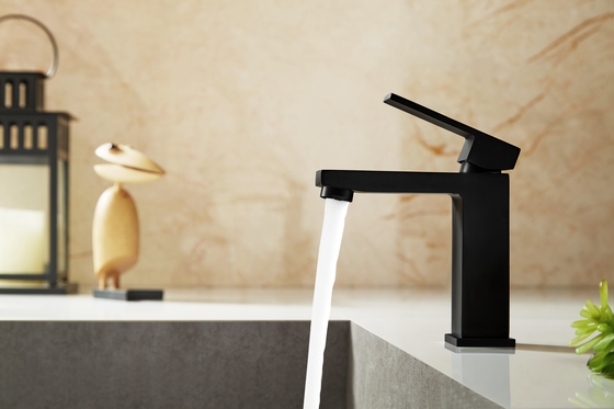 Rubinetto per lavabo da appoggio a prova di impronte digitali Rubinetto per lavabo nero opaco