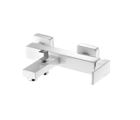 Miscelatore per vasca da bagno bianco con cartuccia in ceramica da 25 mm Miscelatore per vasca da bagno quadrato