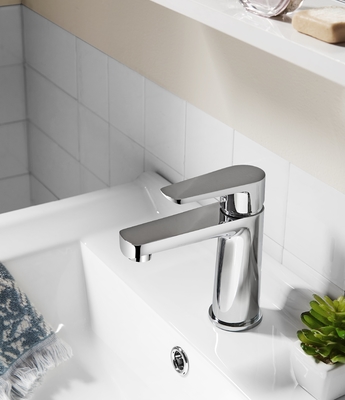 Rubinetto lavabo monocomando in ottone cromato Miscelatore acqua fredda calda alta 159 mm