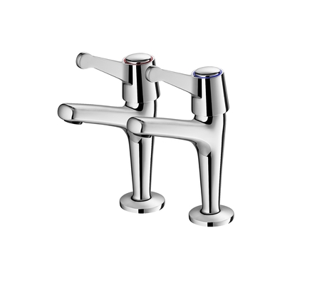 OEM cromato lucido con rubinetto a due maniglie a doppio foro montato sul ponte moderno