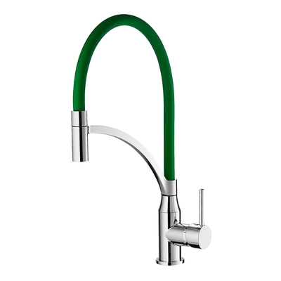 Tubo in silicone Finitura cromata Rubinetto miscelatore da cucina Resistenza alla corrosione a risparmio idrico