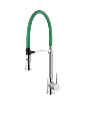 Rubinetto da cucina magnetico estraibile monoforo verde cromato