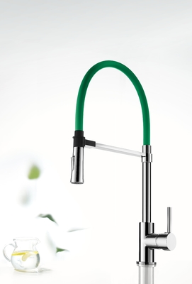 Rubinetto da cucina magnetico estraibile monoforo verde cromato