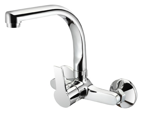 SUS304 Rubinetto miscelatore da cucina a parete con beccuccio Rubinetto acqua calda e fredda a 2 fori