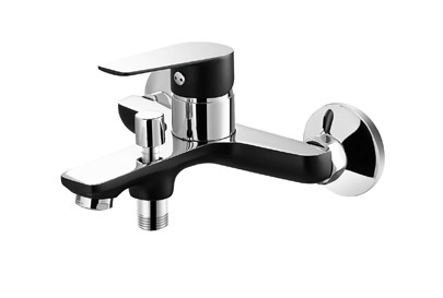 Rubinetto per vasca in ottone Rubinetto per doccia monocomando per vasca da bagno metà cromo metà nero