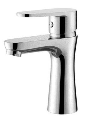 Rubinetto per lavabo da bagno moderno in ottone cromato con valvola in ceramica