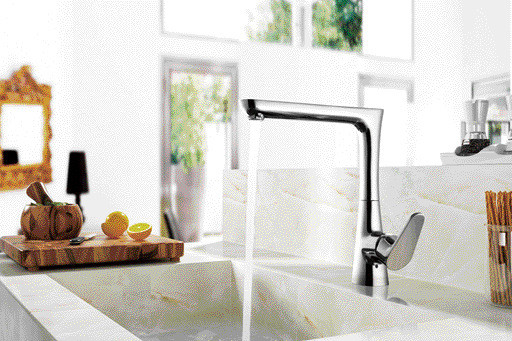 Miscelatore da cucina girevole a 360° Miscelatore monocomando per lavello Corpo in zinco