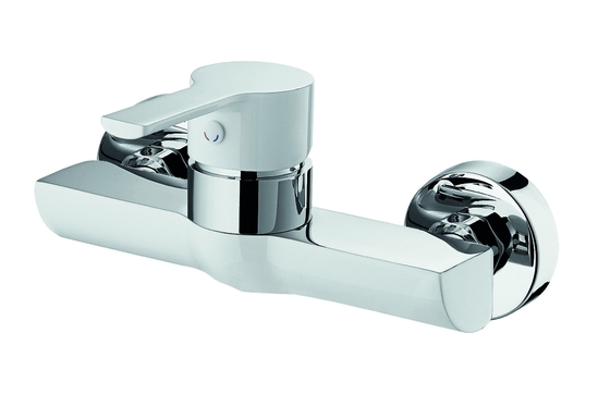 Rubinetto per doccia a parete Rubinetto per bagno in ottone, maniglia singola cromo e bianco