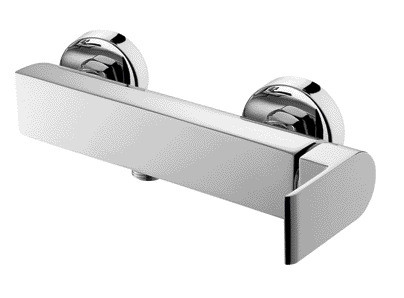Rubinetto miscelatore doccia monocomando in ottone cromato a parete