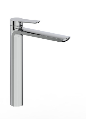 Rubinetto Miscelatore Lavabo Bagno Con Cartuccia Ceramica In Ottone Cromo Nero Canna Alta