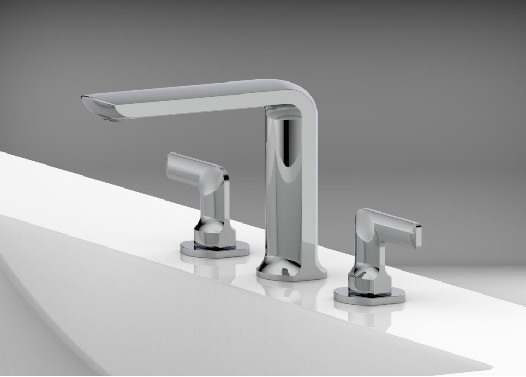Rubinetto per lavabo da bagno a 2 maniglie diffuso Colore cromato a 3 fori
