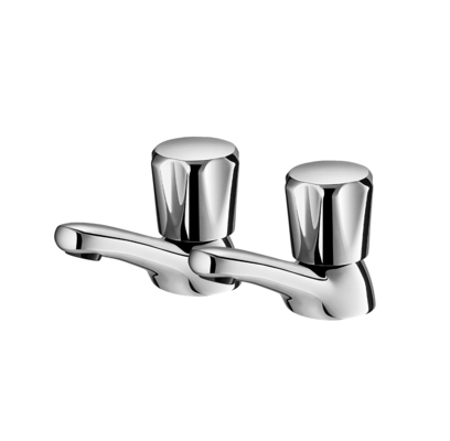 Le paia vittoriane tradizionali dei rubinetti del bacino per il bagno affondano caldo ed il rubinetto d'ottone del bagno di 1/2 freddo», Chrome lucidato ha messo di 2